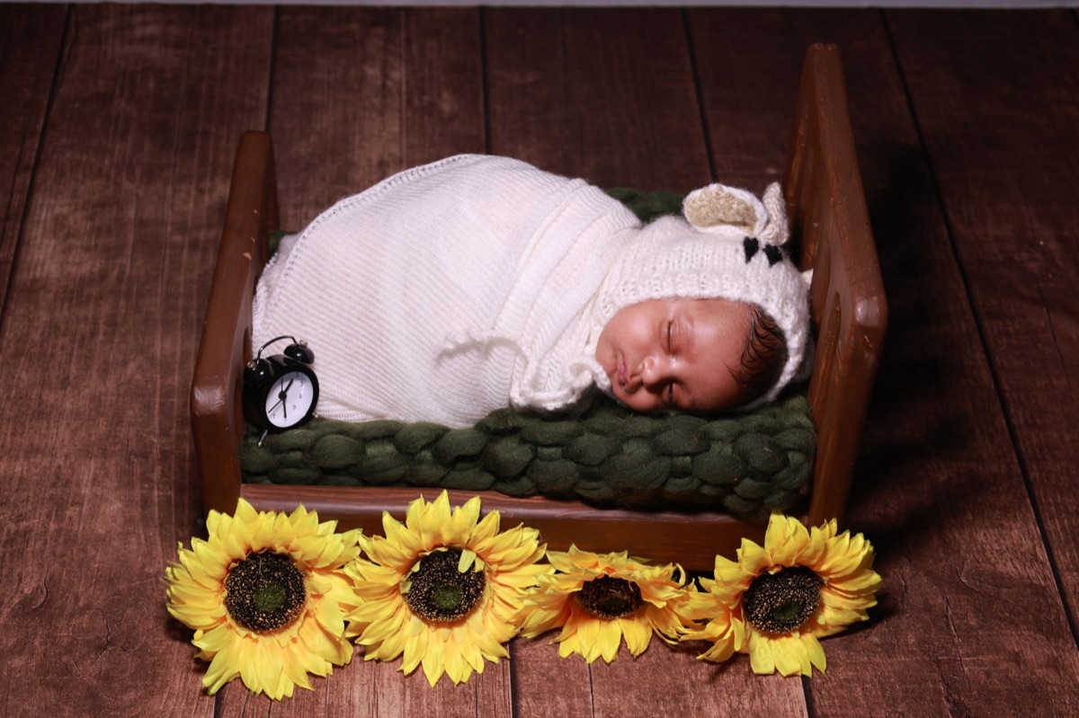 A visual representation of an infant sleep schedule and time management